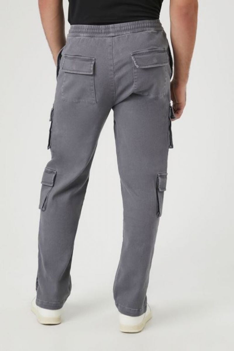 Pantalon Forever 21 Twill Button Hem Cargo Joggers Hombre Grises | Jtu7QanNCcE