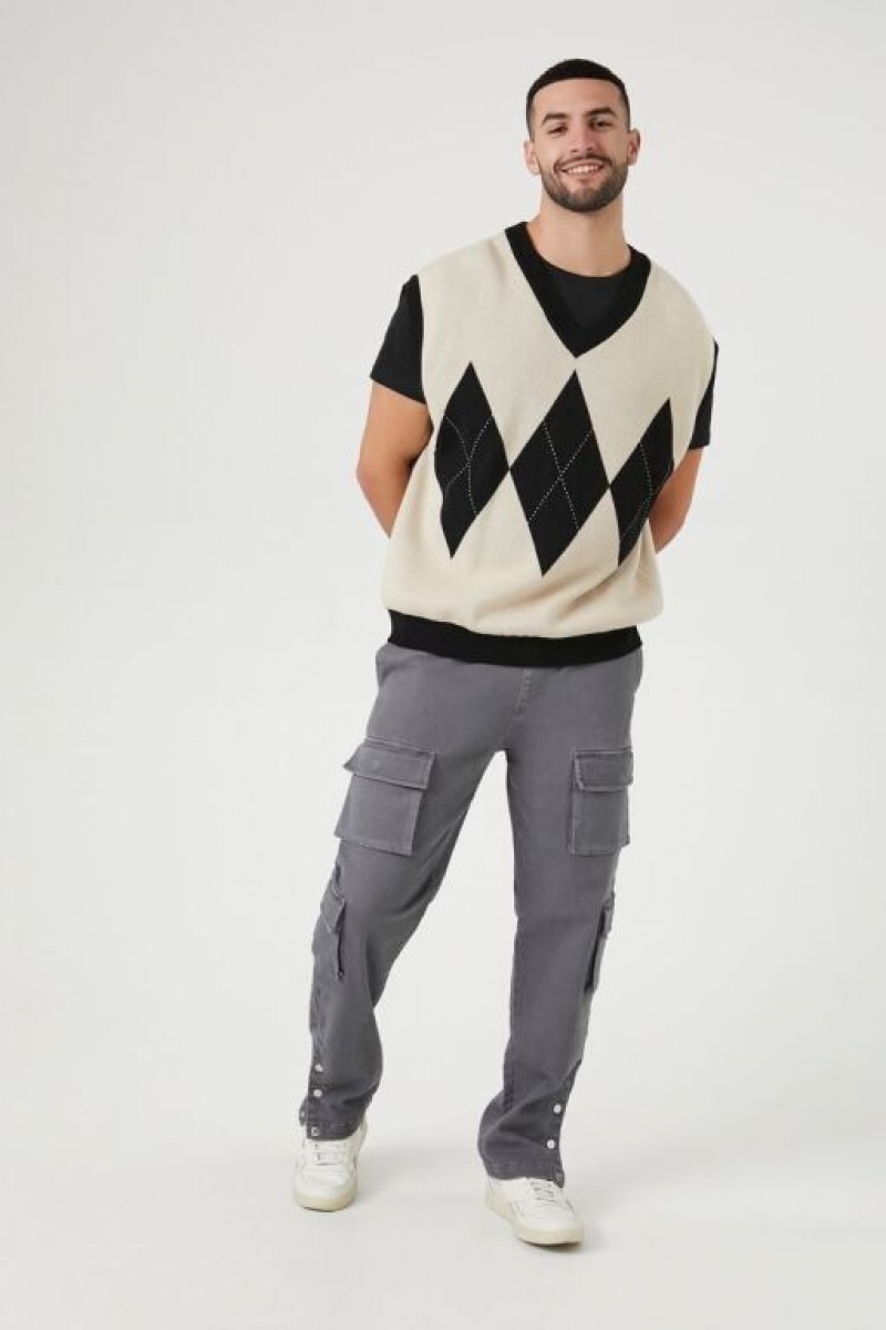 Pantalon Forever 21 Twill Button Hem Cargo Joggers Hombre Grises | Jtu7QanNCcE