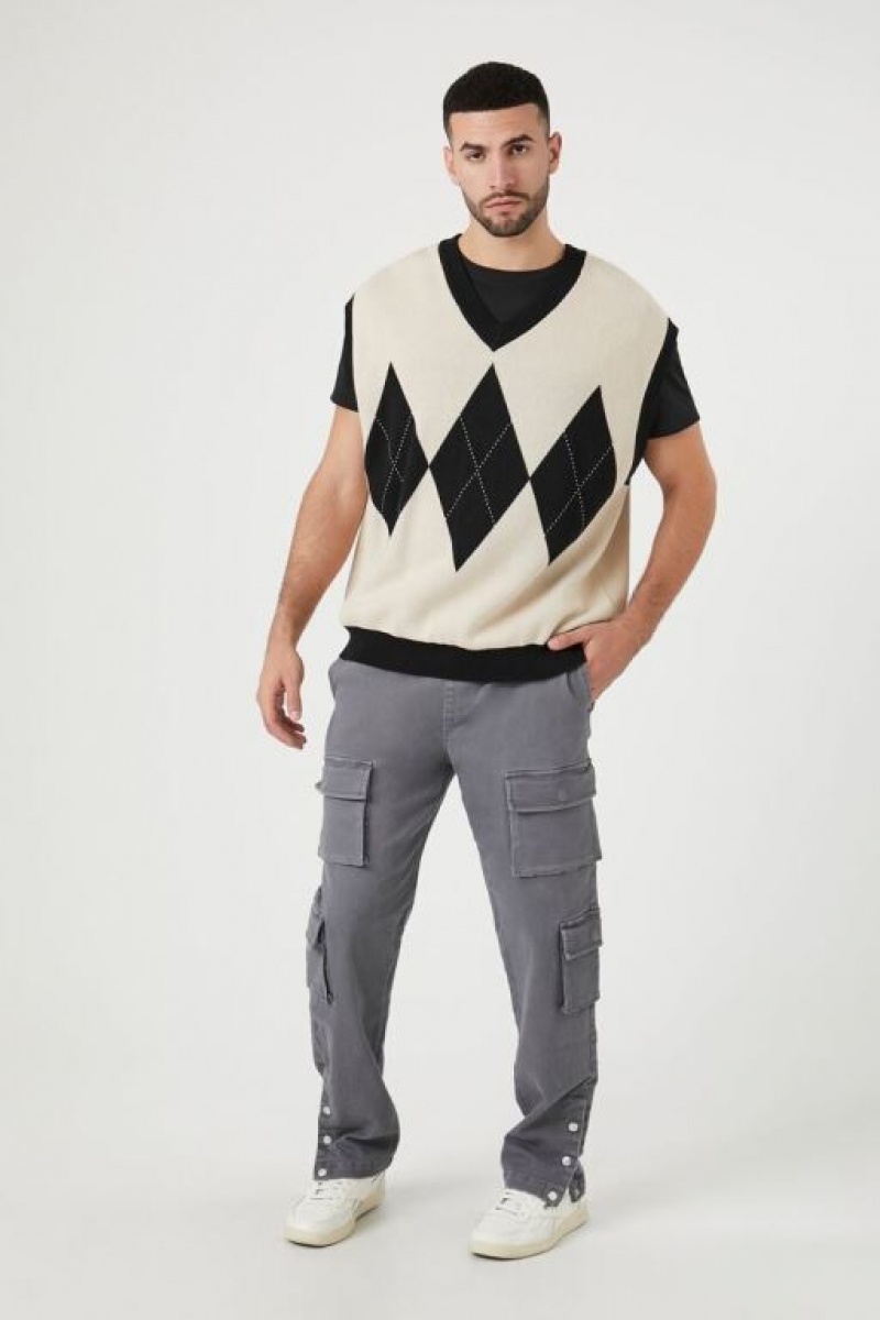 Pantalon Forever 21 Twill Button Hem Cargo Joggers Hombre Grises | Jtu7QanNCcE