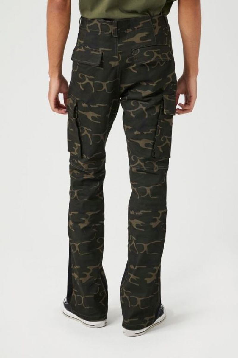 Pantalon Forever 21 Twill Camo Print Slim Fit Hombre Verde Oliva Multicolor | tcsCZ3b3r0p