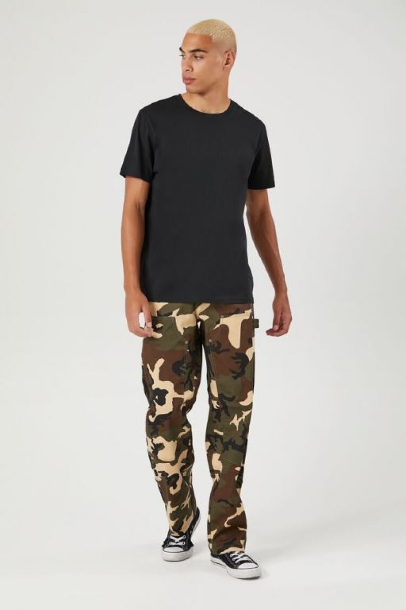 Pantalon Forever 21 Twill Camo Utility Hombre Verde Oliva Multicolor | vDC3SBYwtjD