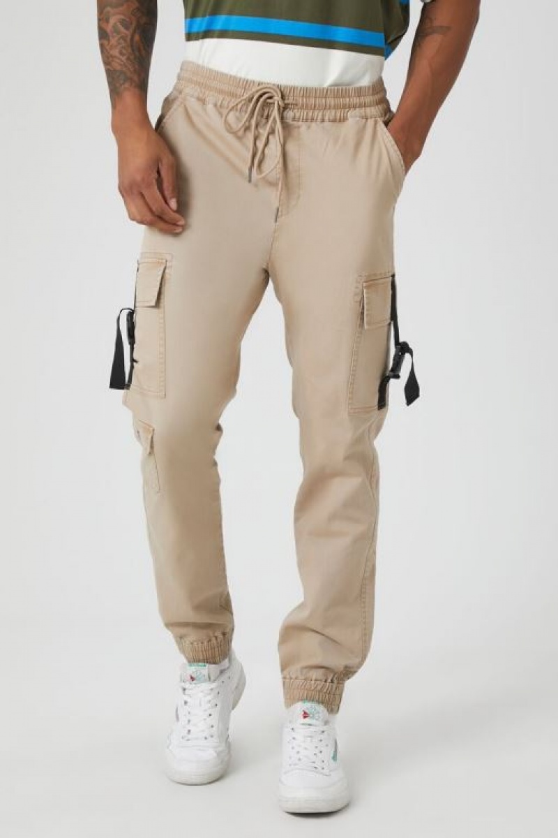 Pantalon Forever 21 Twill Cargo Drawstring Joggers Hombre Grises Marrom | yyC7GdLi3NA