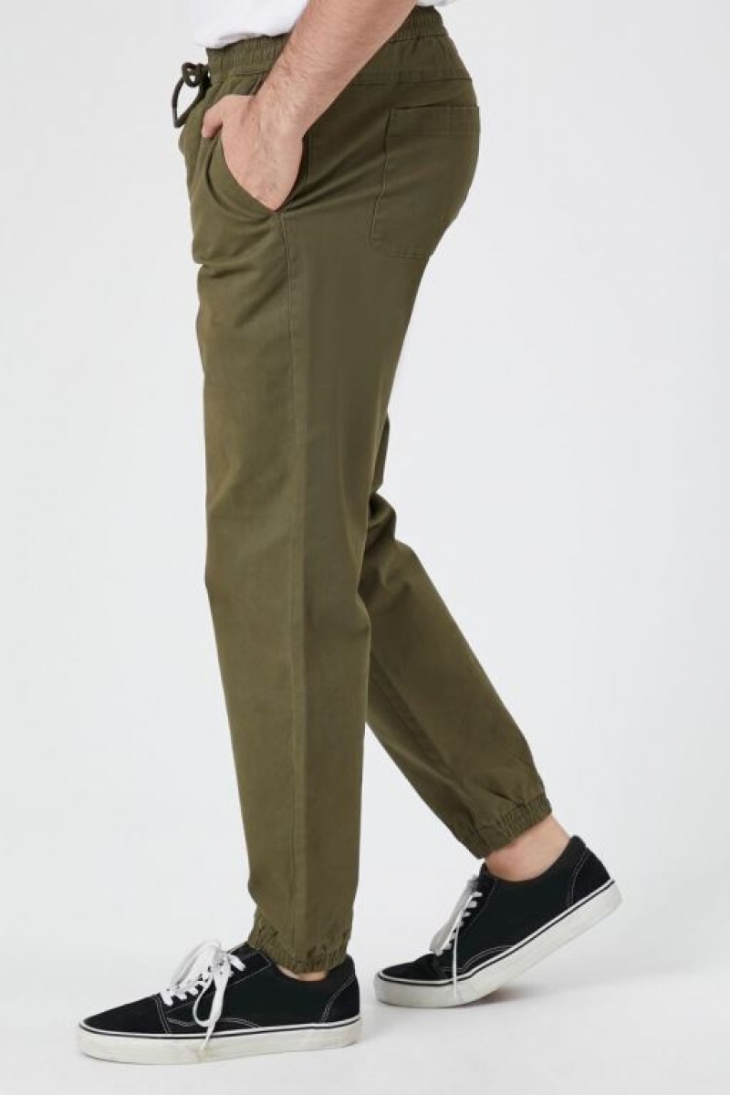 Pantalon Forever 21 Twill Drawstring Joggers Hombre Verde Oliva | YtKhIJdCgFv