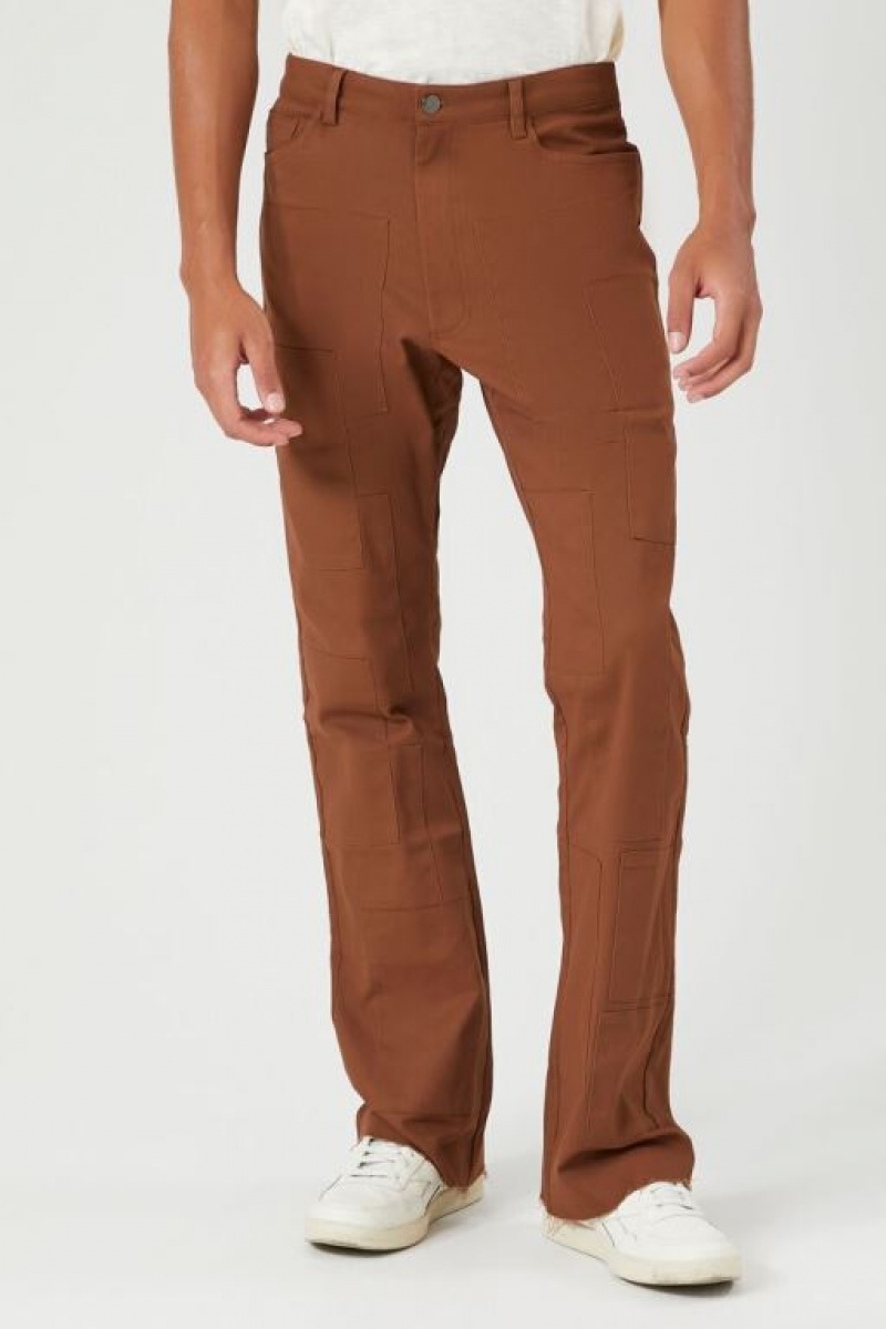 Pantalon Forever 21 Twill Mid Rise Flare Hombre Marrom | gOwi0BeL2ql