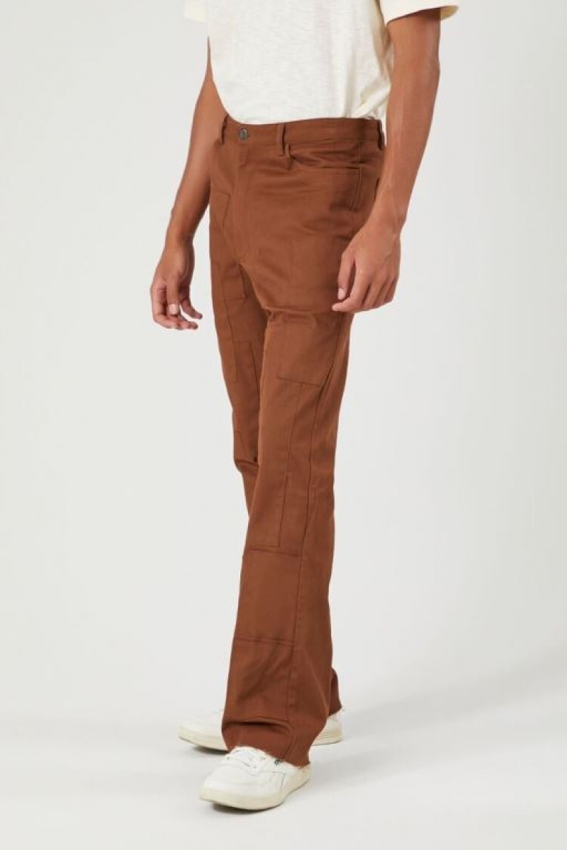 Pantalon Forever 21 Twill Mid Rise Flare Hombre Marrom | gOwi0BeL2ql