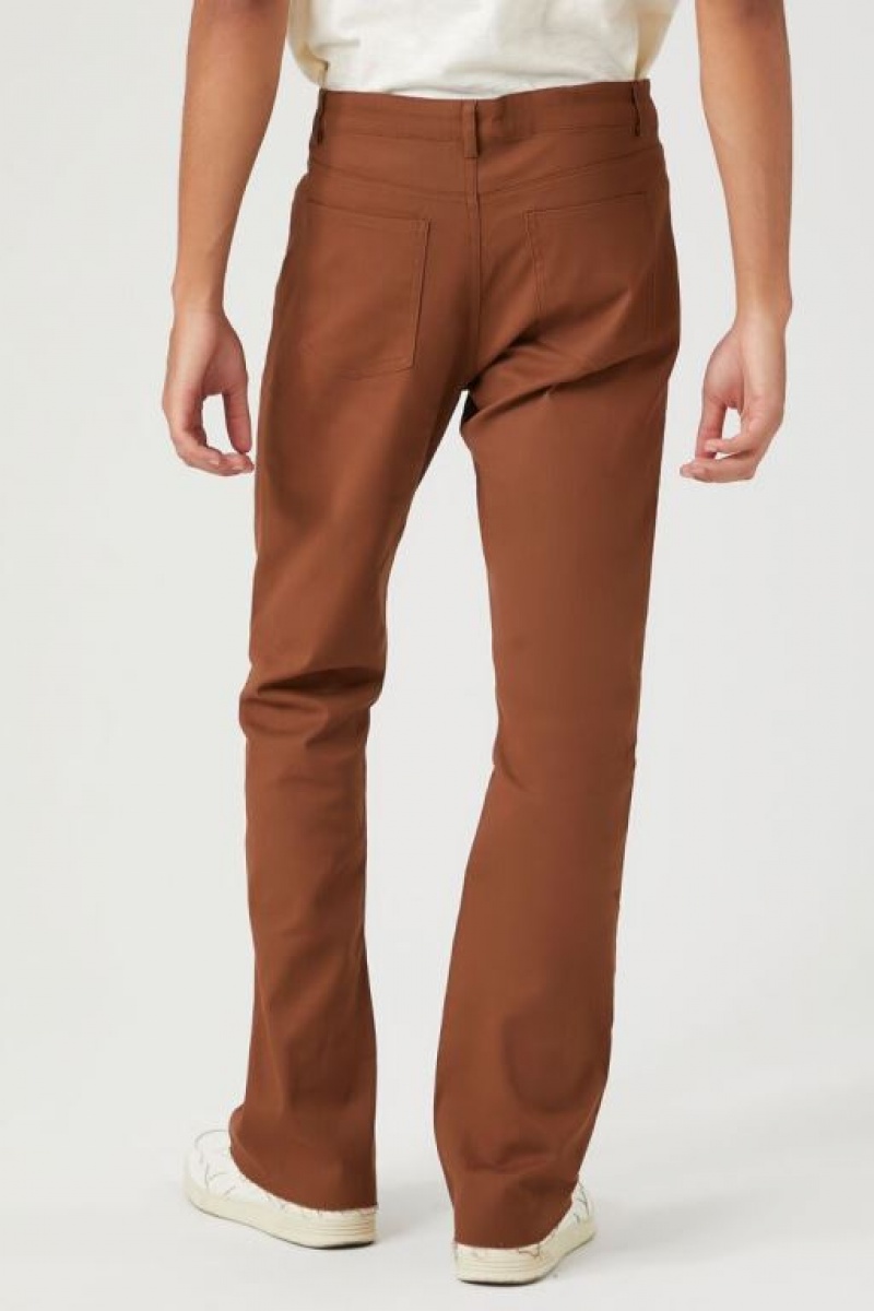 Pantalon Forever 21 Twill Mid Rise Flare Hombre Marrom | gOwi0BeL2ql