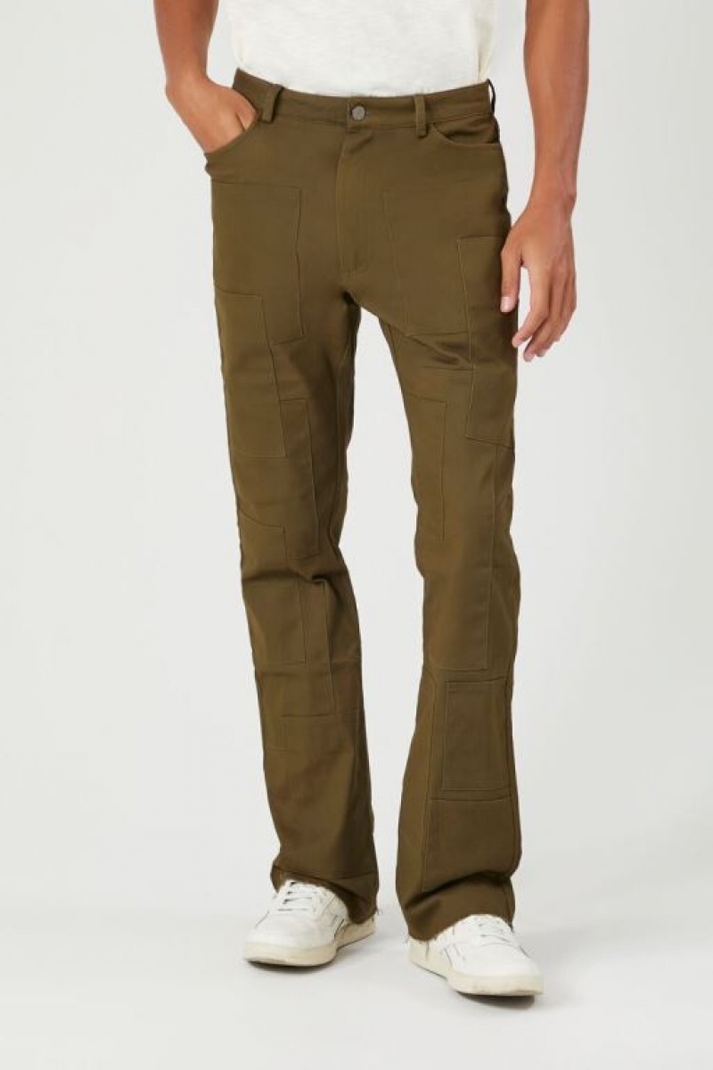 Pantalon Forever 21 Twill Mid Rise Flare Hombre Verde Oliva | lg1UxNFlmzm