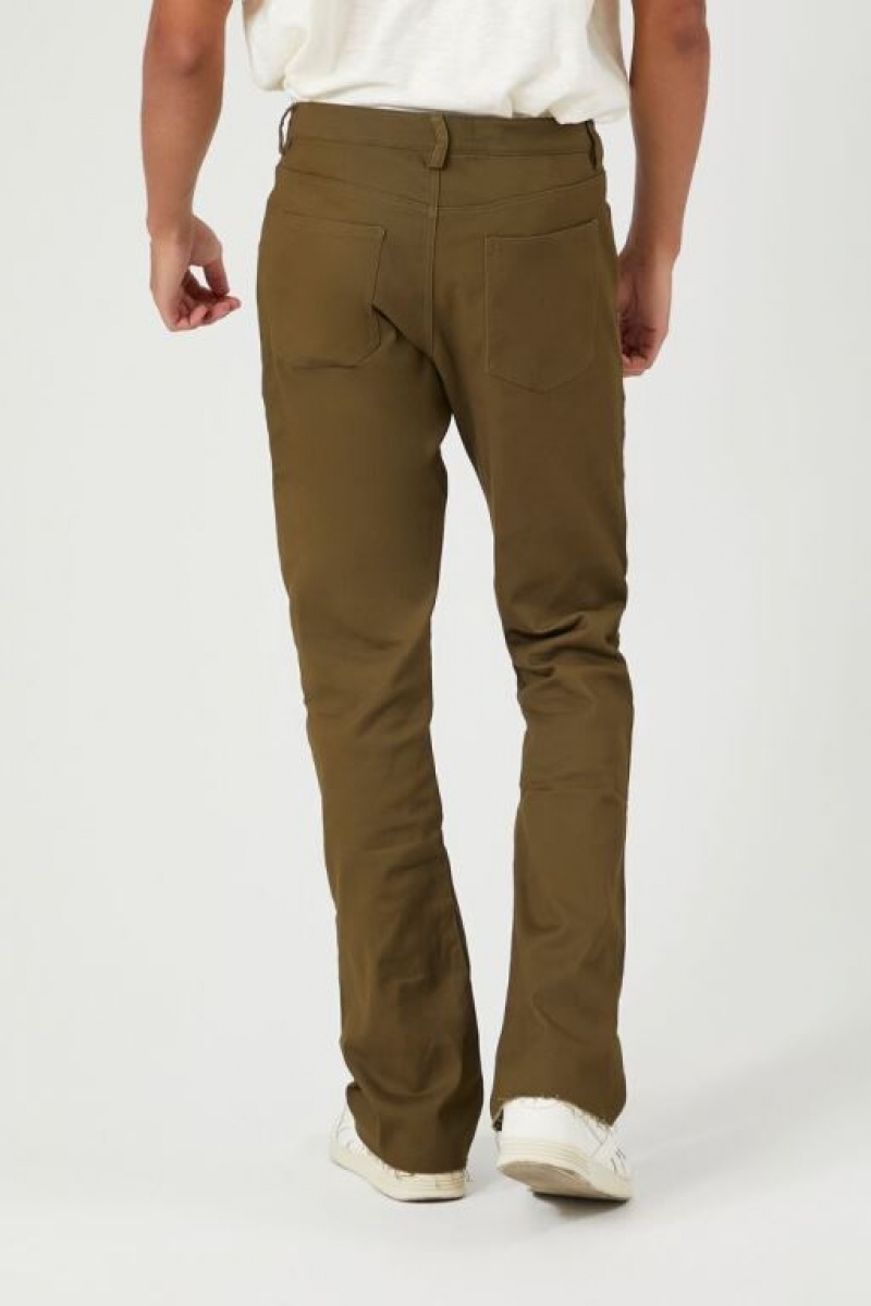 Pantalon Forever 21 Twill Mid Rise Flare Hombre Verde Oliva | lg1UxNFlmzm