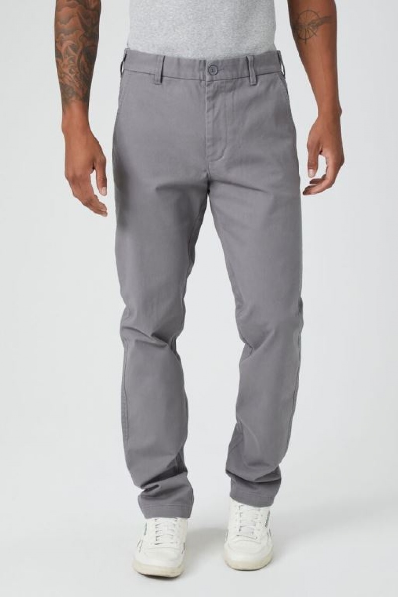 Pantalon Forever 21 Twill Mid Rise Slim Fit Hombre Grises | NfWcEAtrhUt