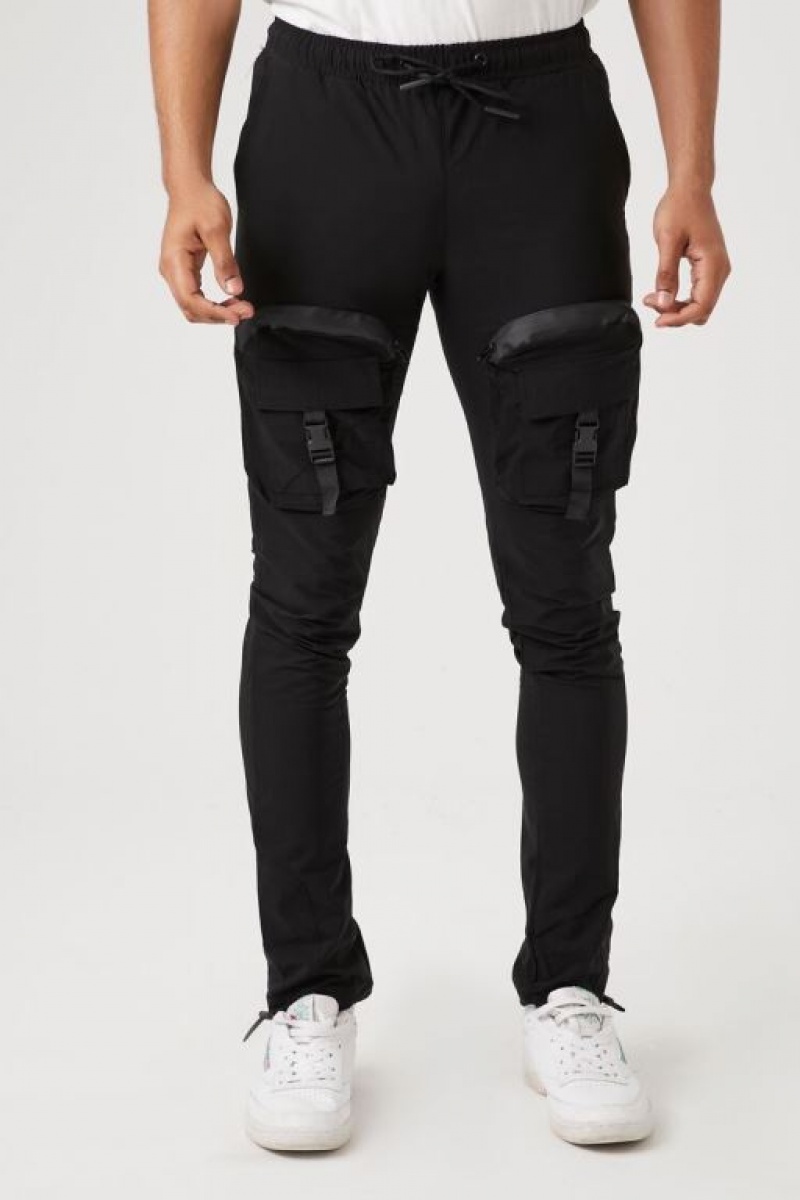 Pantalon Forever 21 Utility Cargo Joggers Hombre Negros | GjuwyyhW5yE