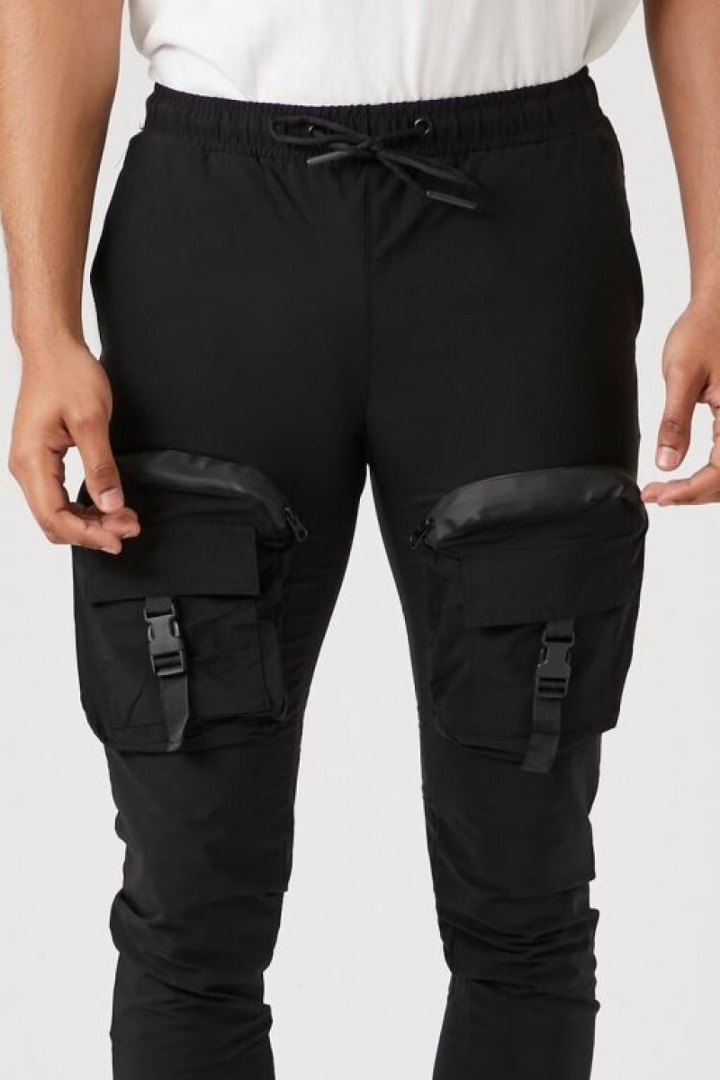 Pantalon Forever 21 Utility Cargo Joggers Hombre Negros | GjuwyyhW5yE